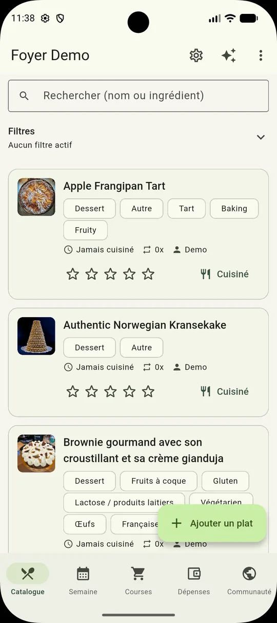 Catalogue de recettes MealLoop